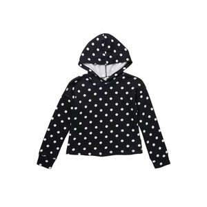 Fleece Polka Dot Print Pullover Hoodie NEW
